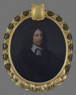 Pieter van der Werff, Portrait of Johan de Vries (1609-1677), portrait painting visual material linen oil paint, Oval portrait