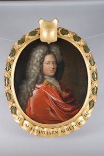 Pieter van der Werff, Oval portrait of Bastiaen Willemsz. Schepers (1650-1704), portrait painting visual material linen oil