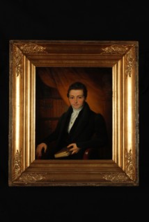 Petrus van Schendel, Portrait of man from Bernet, portrait painting footage wood oil panel, Standing rectangular portrait of man