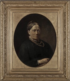 Henricus Joannes Mélis, Portrait of Anna Reinoudina Delprat (1830-1887), portrait painting footage linen oil, Oval portrait