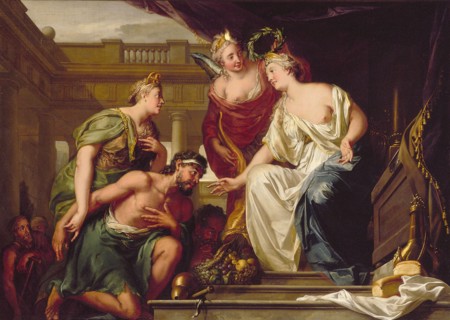 Adriaen van der Werff, Allegory of Charity, chimney painting canvas linen oil paint, Chimney piece oil on canvas without frame
