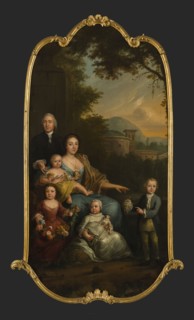 atelier Van Nijmegen?, Portrait of the Hoffmann family, chimney piece portrait painting material canvas oil painting canvas