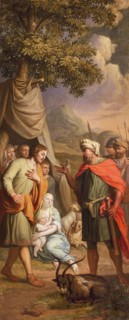 Elias van Nijmegen, Laban with Jacob, wallpaper painting painting linen oil painting, After first marrying Laban's daughters