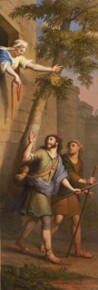 Elias van Nijmegen, Spy escape from Jericho, wallpaper painting canvas linen oil painting, The spies were sent by Joshua