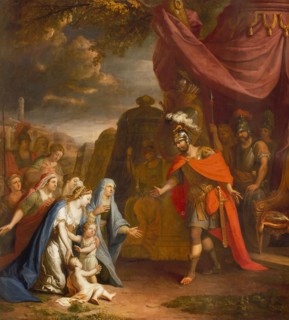 Elias van Nijmegen (Nijmegen 1667 - Rotterdam 1755), Family of Darius at Alexander the Great, wallpaper painting canvas linen