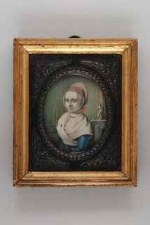 Gijsbertus Johannus van den Berg, Portrait miniature by Johanna Elzina Bake, portrait miniature painting footage gold wood paint