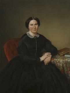 Robert van Eijsden, Portrait of Elise Suzanne Marie Schmidt (1821-1893), oleography, portrait oleography chromolithography print
