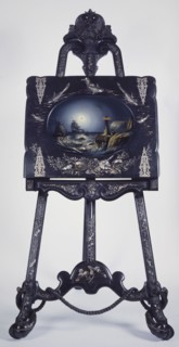 lacquer worker: Lodewijk Johannes Nooijen, Plate easel in historical style, for storing drawings and prints, donkey furniture