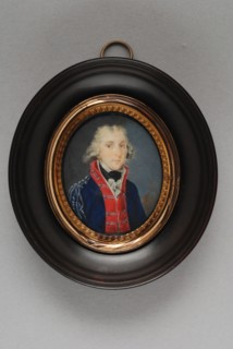 Delecour?, Portrait miniature of man, portrait miniature painting footage wood ivory paint watercolor ivory backing (size), Oval