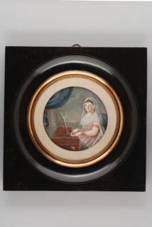 Portrait miniature by Margaretha Elisabeth Bartlo, portrait miniature painting footage gold wood ivory paint watercolor paper