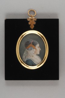 Portrait miniature of Geertruida Wilhelmina Adriana van Hogendorp, portrait miniature painting footage wood ivory paint