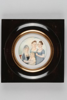 school Isabey, Portrait miniature of the Olivier family, portrait miniature painting sculpture gold wood ivory paint watercolor