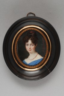 Jean Auguste Edouard Lienard, Portrait miniature by Clarende Olivier, portrait miniature painting footage wood ivory paint