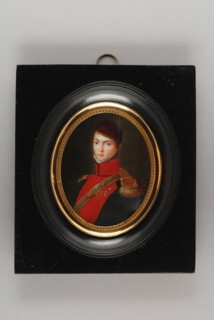 A. Beaussier?, Portrait miniature of baron Olivier junior, portrait miniature painting footage wood ivory paint watercolor ivory