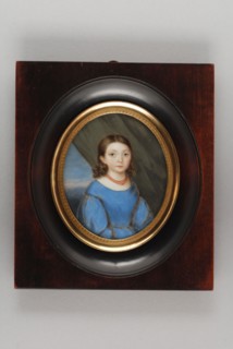 Henriëtta Christina Temminck, Portrait miniature of Miss Van der Dussen, portrait miniature painting footage wood ivory paint