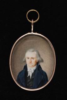 Portrait miniature of man, portrait miniature medallion painting images ivory paint watercolor glass ivory backing, Medallion