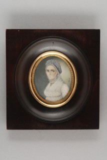 Hendrik van Overklift, Portrait miniature of woman, portrait miniature painting footage wood ivory paint watercolor ivory