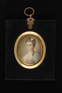 Pieter le Sage, Portrait miniature of Princess Wilhelmina of Prussia, portrait miniature painting footage wood ivory paint