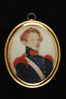 Portrait miniature by J. Hendriksen, portrait miniature painting sculptures ivory crayon ivory backing, Oval portrait miniature