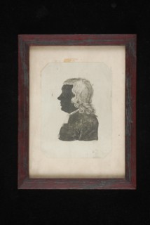 publisher: Johannes Jacobus Meyneken, Silhouette portrait to the left of Carel Philip Sander, silhouette copper engraving print