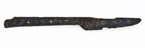Blade with plate guide and attached handle protector, knife cutlery ground find iron metal, Blade with plate rail and forged