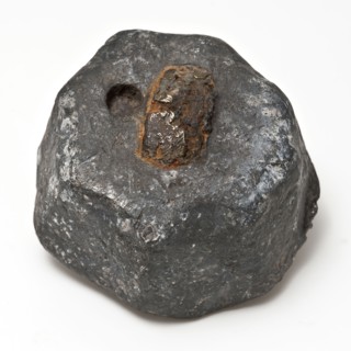 Octagonal conical lead weight with bronze Core, next to core on top mark, weight of soil find lead bronze metal, gram Eight