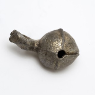 Silver bell of rattle, bell rattle noise medium soil find silver metal, cast soldered Small silver bell of rattle Pouring over