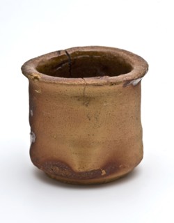 Ointment jar, cylindrical, red earthenware, ointment jar pot holder soil find ceramic earthenware glaze lead glaze, hand turned