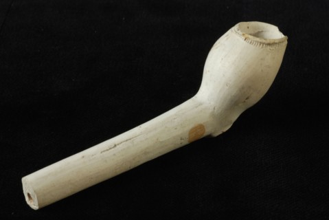 Clay pipe with heel mark, ball and double conical model, clay pipe smoking equipment smoke floor pottery ceramic pottery h 2,8