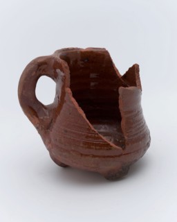 Fragment pottery cooking jug, cooking pot crockery holder kitchen utensils earthenware ceramics earthenware glaze lead glaze