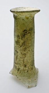 Fragment of part of shoulder, neck and lip of bottle, bottle holder soil find glass, cm - 2.0 cm) with flattened widened lip