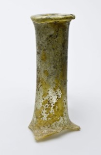 Fragment of part of shoulder, neck and lip of bottle, bottle holder soil find glass, with flattened widened lip. During