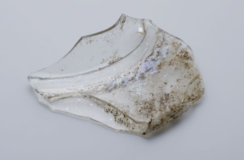 Fragment of foot, bottom and part of the wall of club, drinking cup drinking vessel holder soil find glass, hand-blown Two