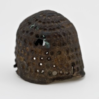 Copper molded thimble, thimble sewing kit soil find copper metal, cast Copper cast thimble spirally left twisted on the top