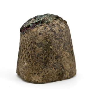 Copper molded thimble, thimble sewing kit soil find copper metal, cast Copper thimble with wide board archeology Rotterdam
