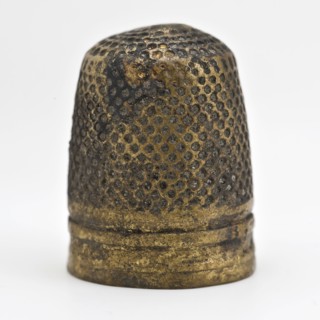 Copper molded thimble without groove at the top, thimble sewing kit soil find copper metal, cast Copper cast thimble