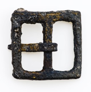 Rectangular buckle with middle post and sting, small size, buckle fastener component ground find copper iron metal, Rectangular