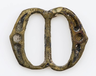 Copper buckle with brace-shaped sides, buckle fastener component ground find copper metal, Double-ellipse bracket with middle