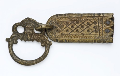 Buckle fastener, double lanyard with dense eye, with three-eye, belt attachment accessory ground finding copper leather metal