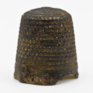 Copper pressed thimble, thimble sewing kit soil find copper metal, pressed Copper pressed thimble with holes without groove