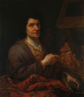 Joost van Geel, Self-portrait Joost van Geel, self-portrait portrait painting material wood linen oil painting, Standing