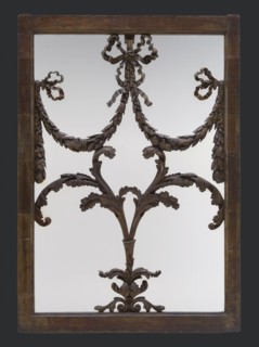 Headlight with carved garlands and leaf motifs, cutting window surface light wood carving sculpture sculpture wood oak wood