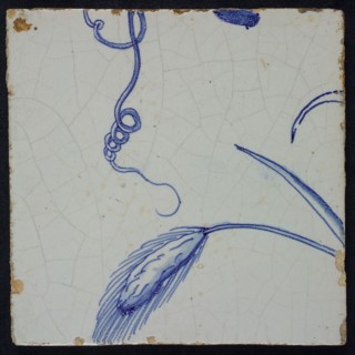 Blue tile with ear of corn, of chimney pilaster with 39 tiles, tile pilaster footage fragment ceramic pottery glaze, Eight blue