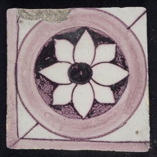 Edge angle tile, star, border tile wall tile tile material ceramics earthenware glaze, baked 2x glazed painted Purple brown