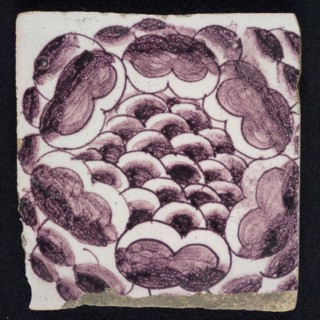 Edge angle tile, flower, border tile wall tile tile material ceramics earthenware glaze, baked 2x glazed painted Purple tile