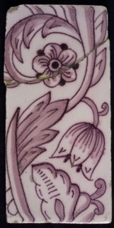 Border tile, sling decor of tulip, type of tulip fawn, border tile wall tile tile material ceramics earthenware glaze, baked 2x