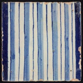 Tile of chimney pilaster, blue on white, part of column with continuous fluke, chimney pilaster tile pilaster footage fragment