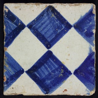 Ornament tile, light blue on gray, with brushed check pattern, as checkerplate, large windows, floor tile tile sculpture ceramic