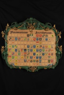F.D.O. Obreen, Coat of arms of pensionaries and secretaries of Rotterdam, painting footage wood watercolor, Coat of arms