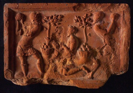 Hearthstone, from Antwerp Belgium, with narrow frame, with the history of Susanna, natural stone fireplace component ceramics